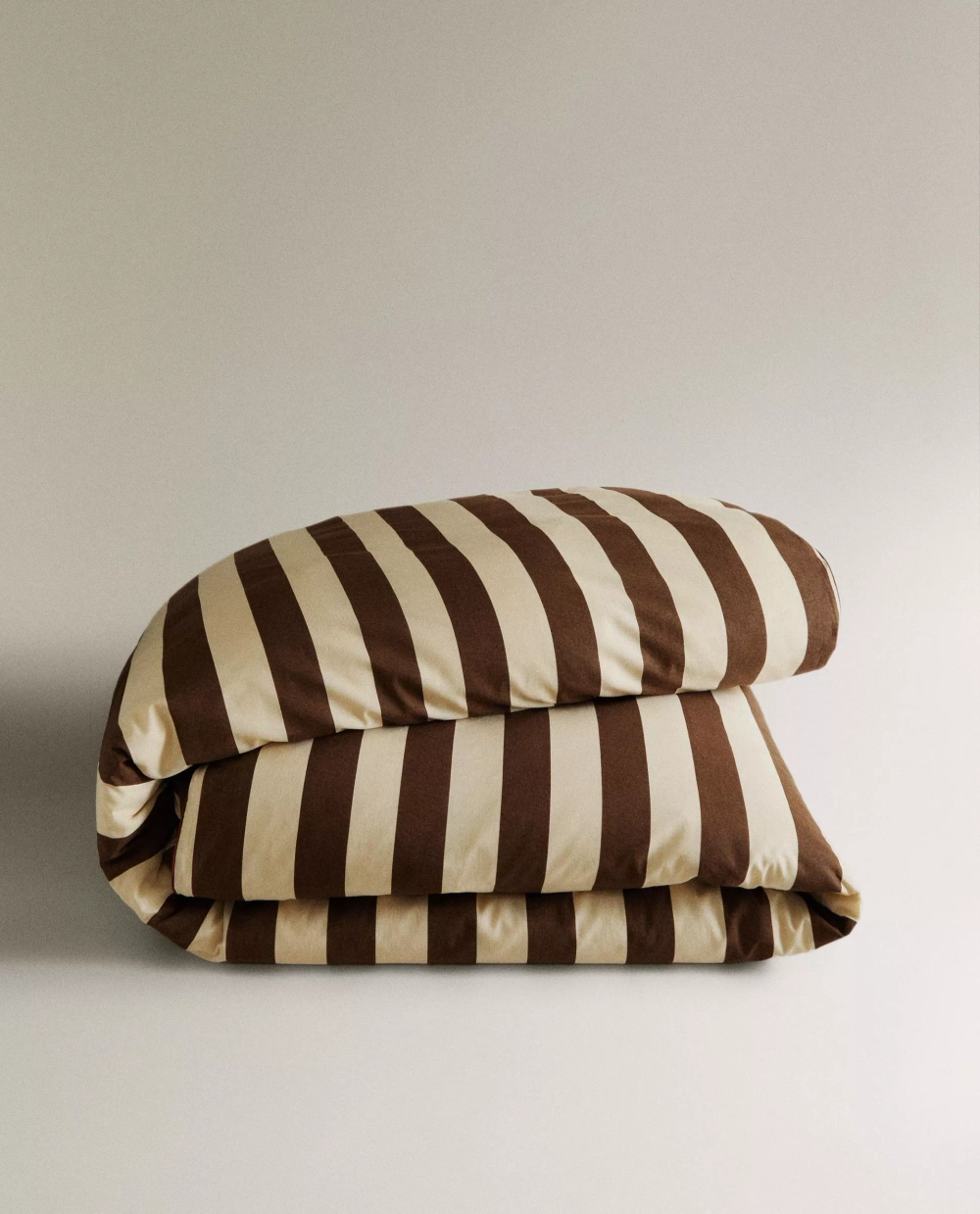 ZARA HOME ПОДОДЕЯЛЬНИК ИЗ ВАРЕНОГО ХЛОПКА, КОРИЧНЕВЫЙ