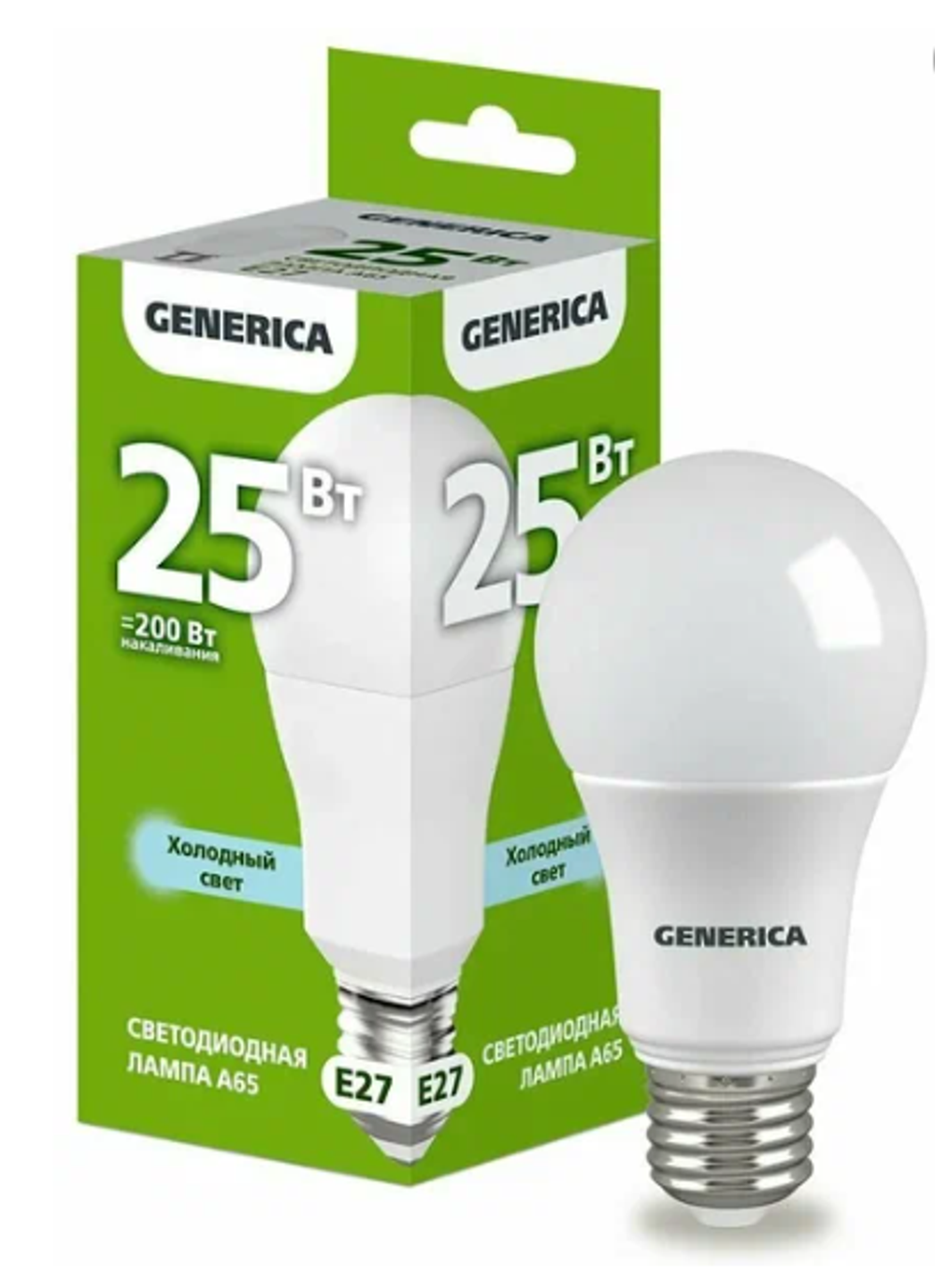 GENERICA IEK Лампа светодиод 25Вт груша А65 Е27 6500К