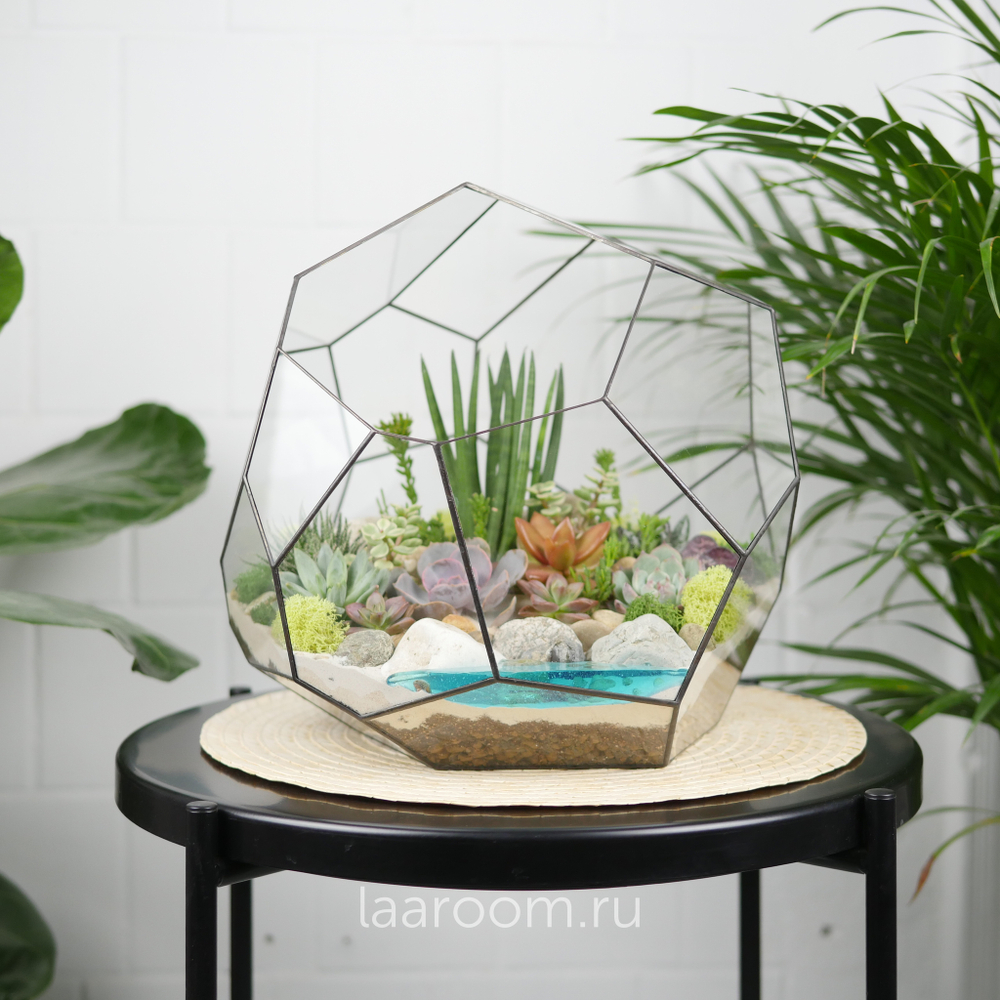 Флорариум с суккулентами Марс с озером
