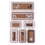 Наклейки пробковые для скрапбукинга и декора ТАБЛИЧКИ, 7 штук с рисунком Вид 1, ОСТРОВ СОКРОВИЩ, 662280