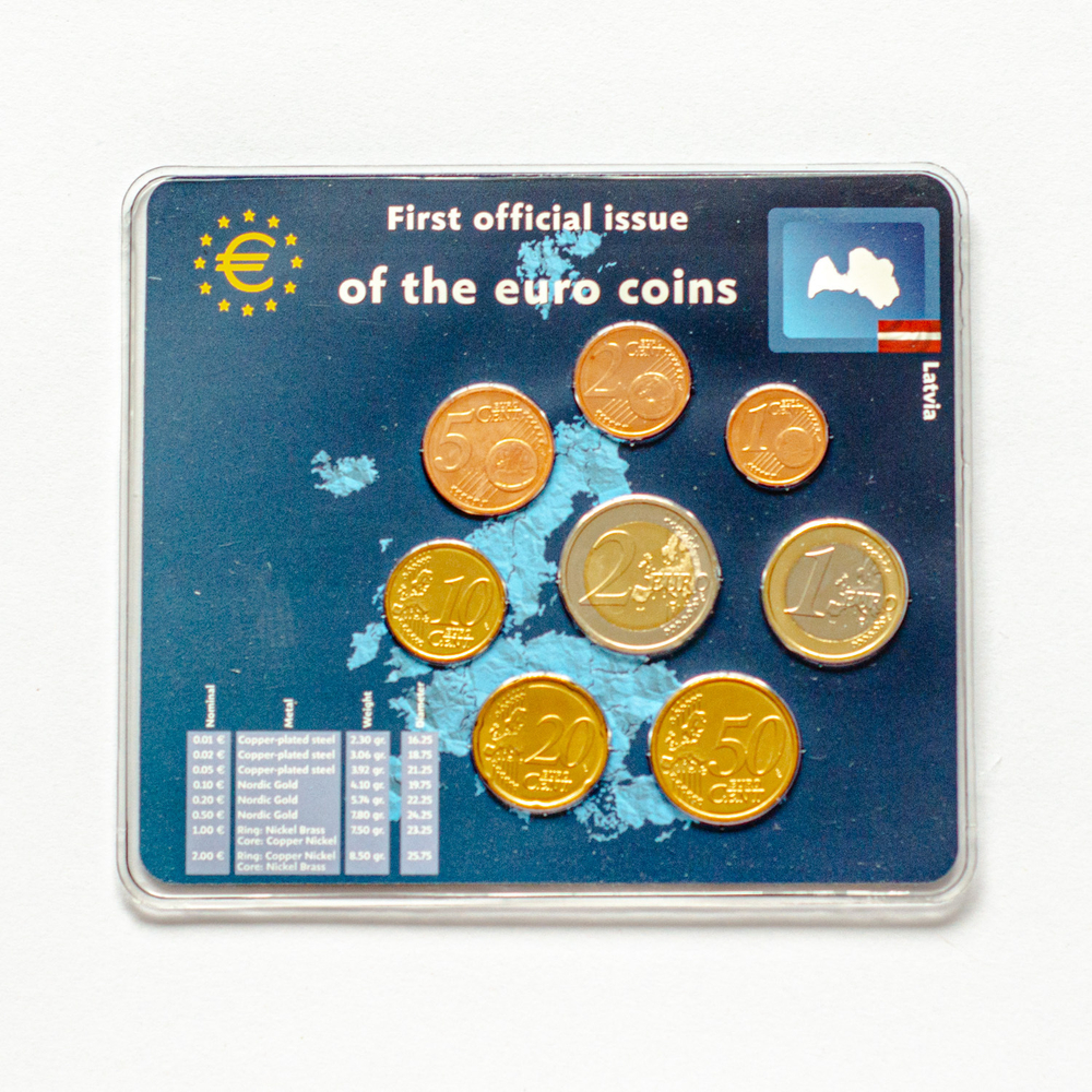Latvia 2014 Year Set: First Official Issue of the Euro Coins