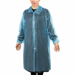 Халат одноразовый голубой на кнопках КОМПЛЕКТ 10 шт., XXL, 56-58 размер, 110 см, рукав на резинке, 30 г/м2, ОПТИТРЕЙД