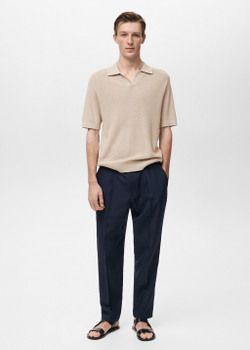 Фактурное поло из трикотажа