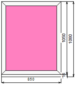Пластиковое окно  1050 х 850 ТермА Эко с глухой створкой
