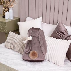 Подушка декоративная Кролик Мия Вельвет Кофе