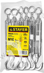 STAYER DIN 1480 М10, талреп крюк-кольцо, 6 шт (30515-10)