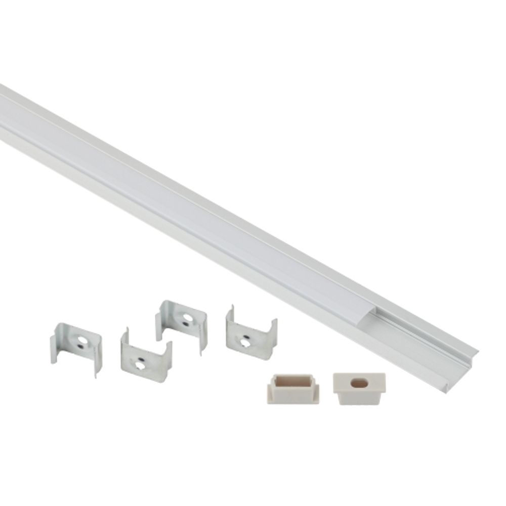 Комплект с врезным анодированным профилем ЭРА 2206 с фланцем 22х6мм 2м CAB251