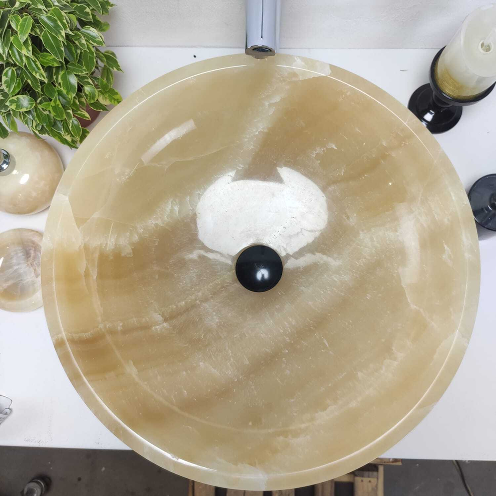 Раковина из оникса Bowl Yellow Big BO-60960 50*50*15