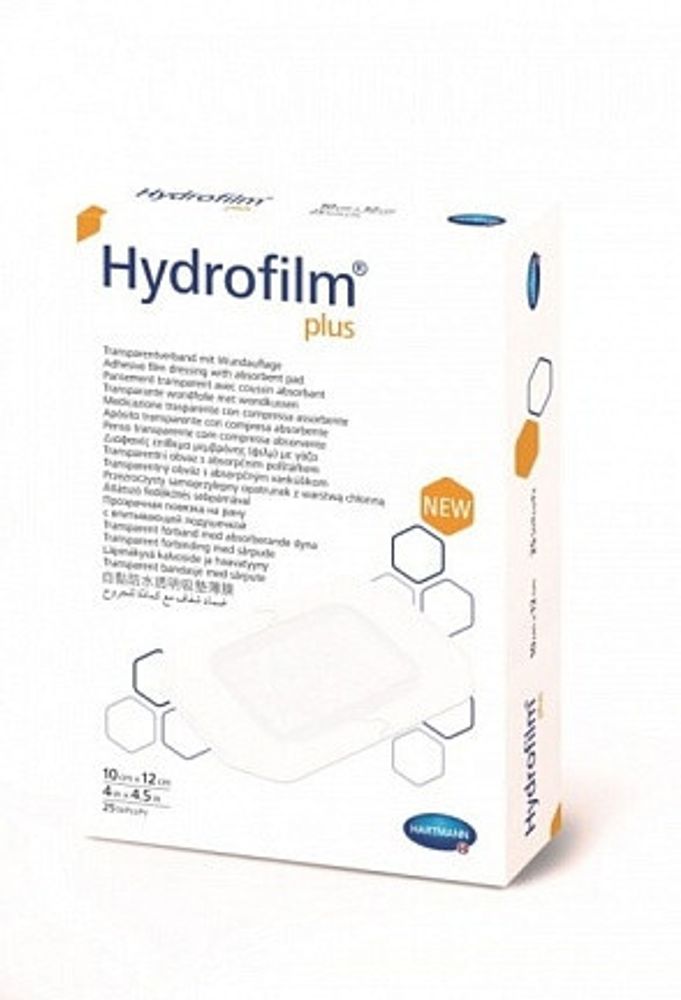 Hydrofilm plus 10см х 20см, 1 шт/Гидрофилм плюс- прозрачная повязка с впитывающей подушечкой