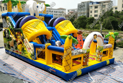 Коммерческий надувной батут "Слоник со скалодромом 2"