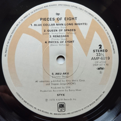 Винтажная виниловая пластинка LP Styx Pieces Of Eight (Japan 1978) (No Obi) Renegade