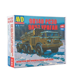 Сборная модель AVD 9П140 РСЗО 9К57 Ураган на шасси ЗИЛ-135ЛМ, 1/43