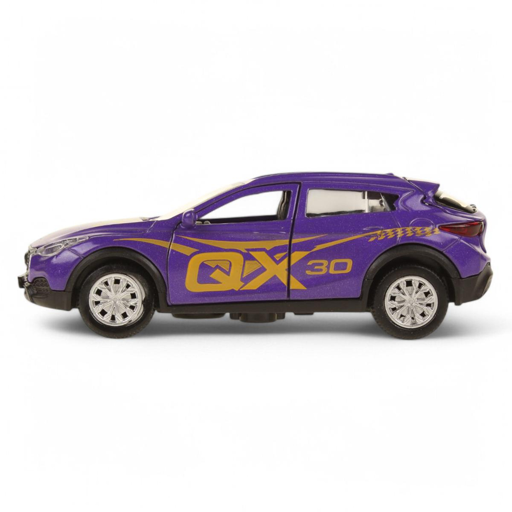 Модель ин. мет. "Infiniti QX30" для девочек 12см, двери, багаж, фиол.коробка QX30-12GRL-PUR (Технопарк)