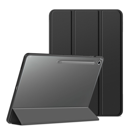 Чехол книжка черного цвета от Dux Ducis для Samsung Galaxy Tab S10 FE Plus, серия Toby Series Case, с функцией пробуждения и сна