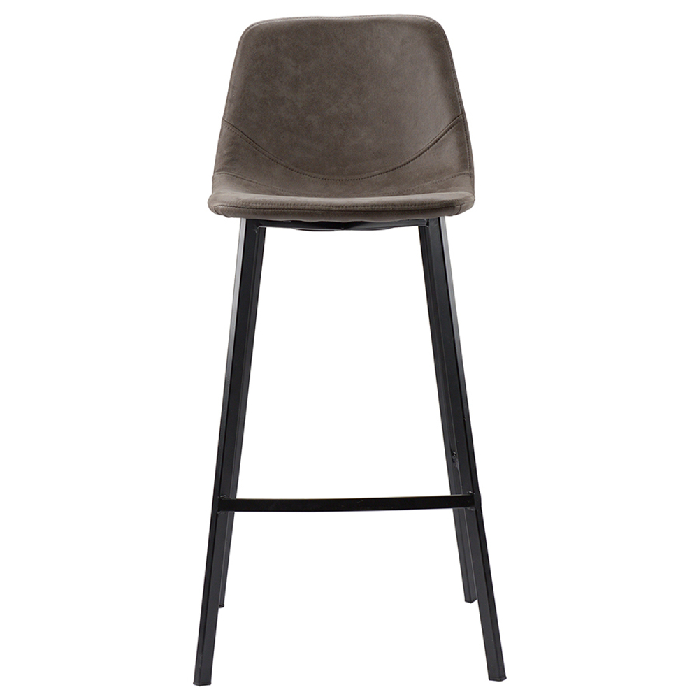 Стул барный hugh, экокожа, серо-коричневый