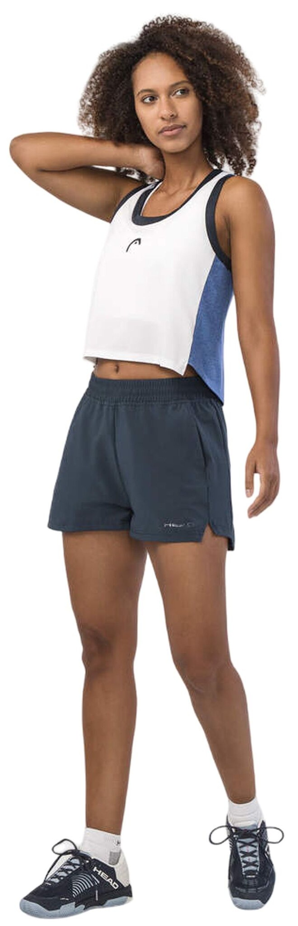 Женский топ теннисный Head Play Crop Top - white/royal
