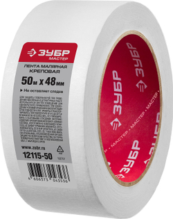 ЗУБР 48 мм х 50 м, креповый, малярный скотч (12115-50)