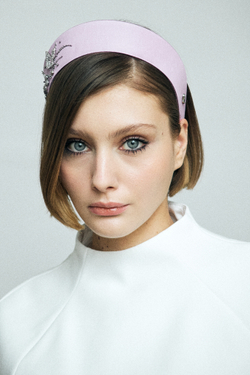 Кокошник S сиреневый с бабочками