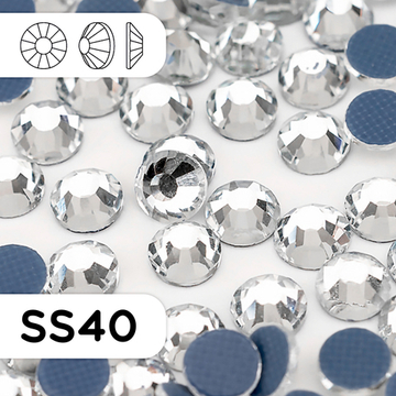 Горячие (термоклеевые) стразы из стекла ss40, 144 шт, цвет Crystal