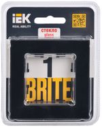 BRITE Рамка 1 -местная РУ-1-2-БрЧ стекло черный IEK
