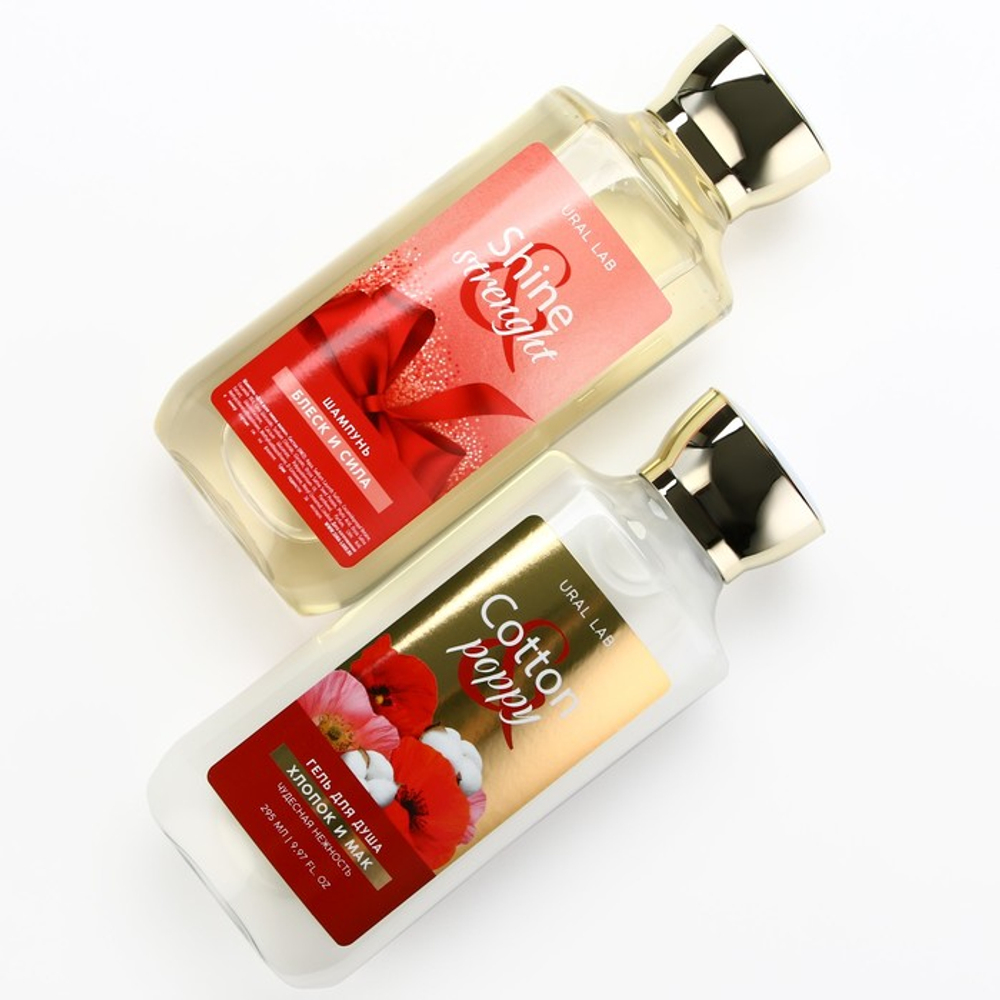 Подарочный набор URAL LAB, гель для душа и шампунь для волос, 2×295 мл