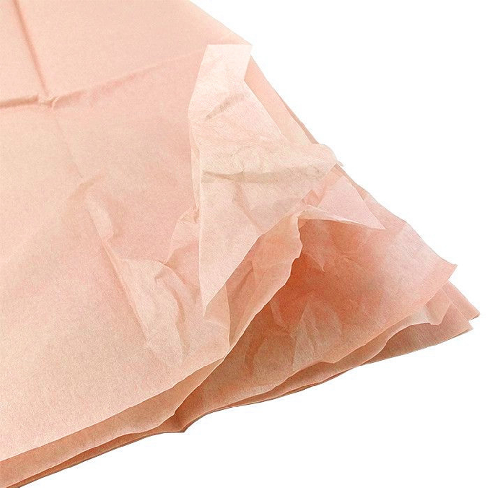 Бумага упаковочная тишью Персиковая / листы 10 шт, 50*66 см