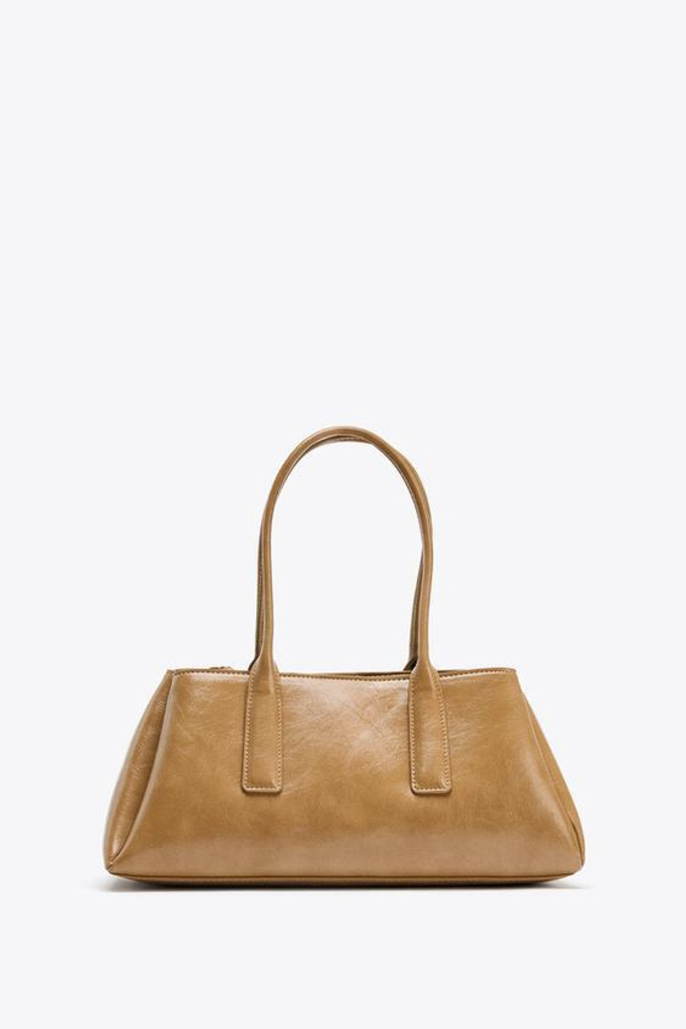 ZARA СУМКА-CITY С ЭФФЕКТОМ КРАКЕЛЮРА, БЕЖЕВЫЙ