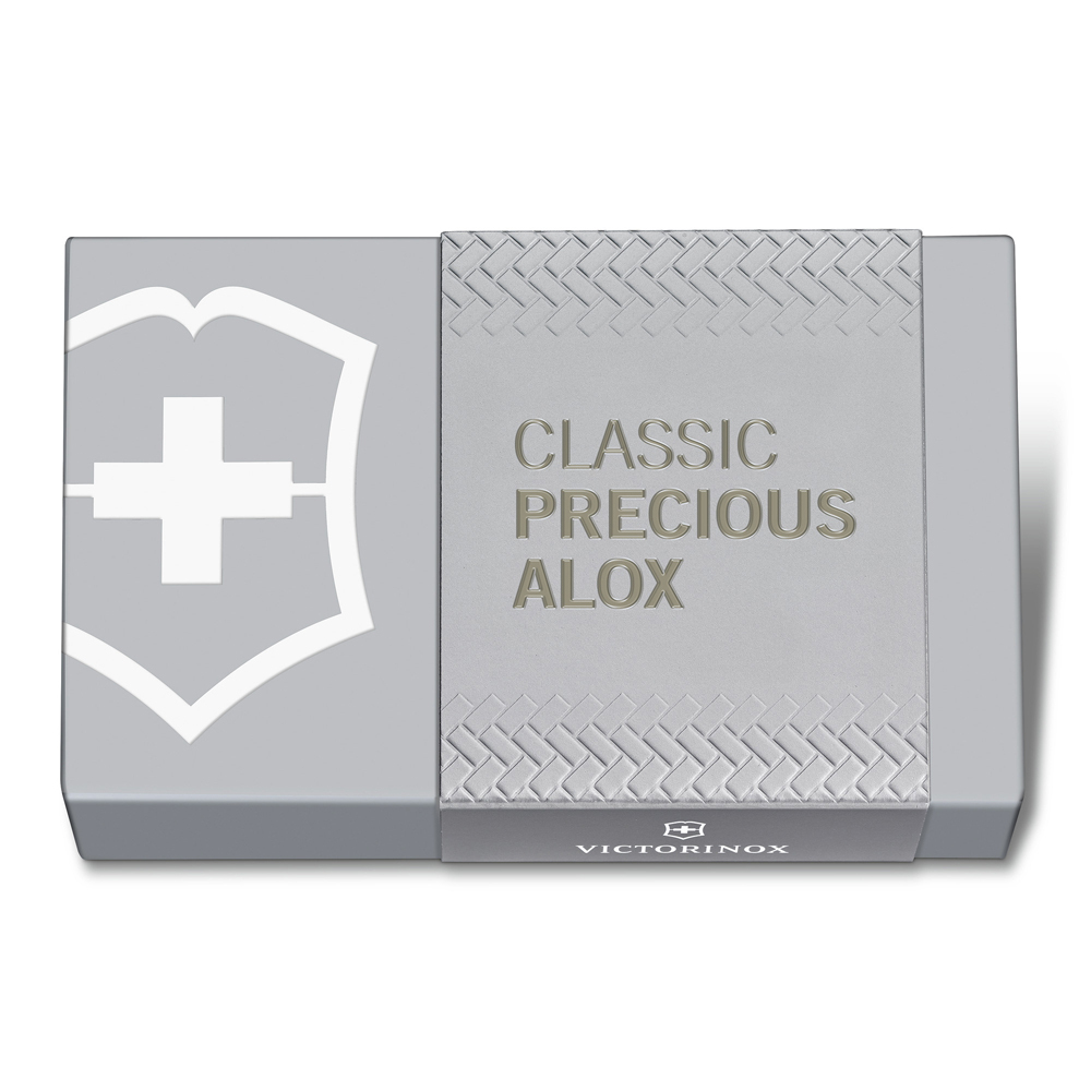 Нож-брелок Victorinox Classic SD Precious Alox, 58 мм, 5 функций, "Infinite Grey" (подар. упаковка)