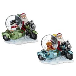 GAEM Фигурка декор в стекл шаре "Дед Мороз на мотоцикле", D 4.5 см, L8 W7,5 H7,5 см, 2в.