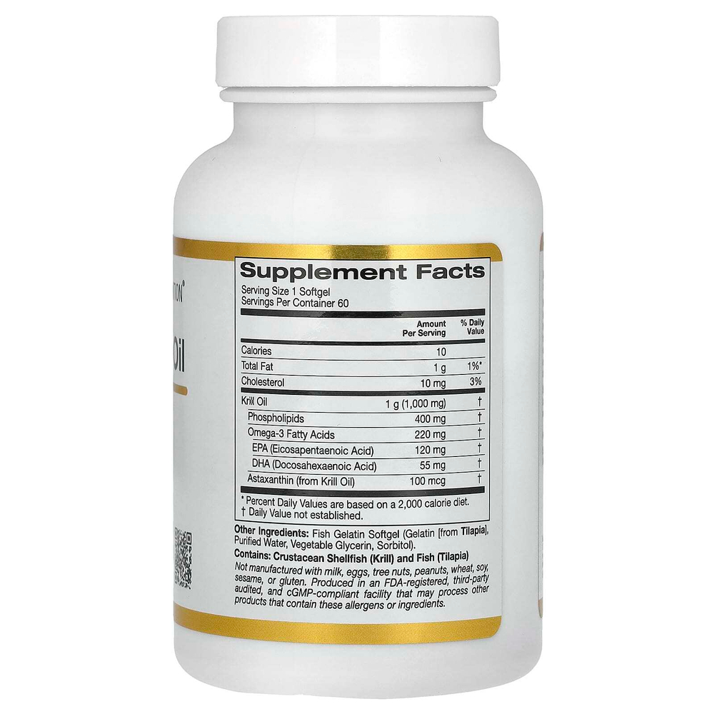 California Gold Nutrition, масло криля премиального качества с Superba2™, 1000 мг, 60 капсул