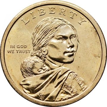 1 доллар (dollar) 2010 P США «Коренные Американцы - Пояс Гайавата(стрелы)»