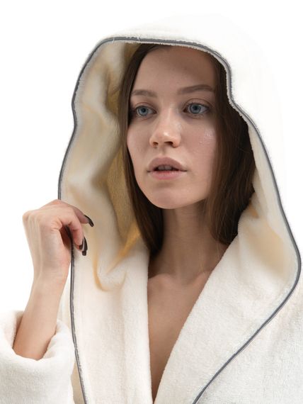 Халат женский махровый с капюшоном 045  Cassoli