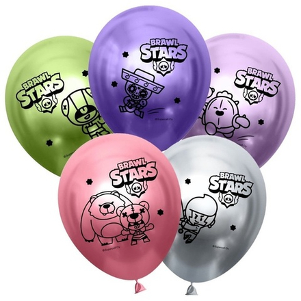 Воздушные шары Дон Баллон с рисунком Бравл Старс Команда бойцов, 25 шт. размер 12" #501540