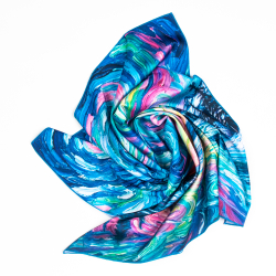 Шейный платок «Северное сияние Ван Гога», 70×70 см