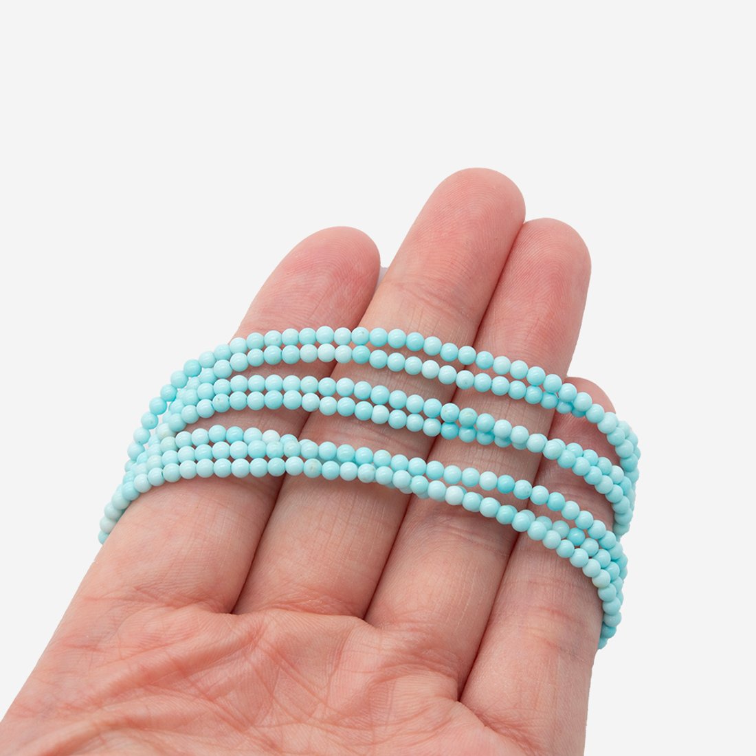 Туркенит (имитация бирюзы светлого оттенка), 2,5мм, шар