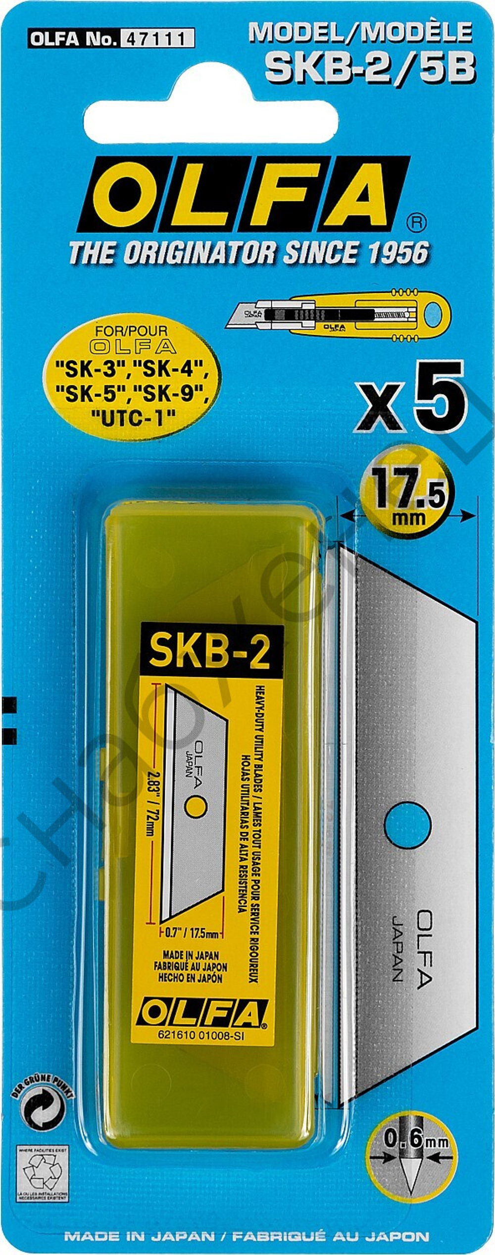 OLFA SK-4, 17.5 мм, для ножа, трапециевидное лезвие (OL-SKB-2/5B)