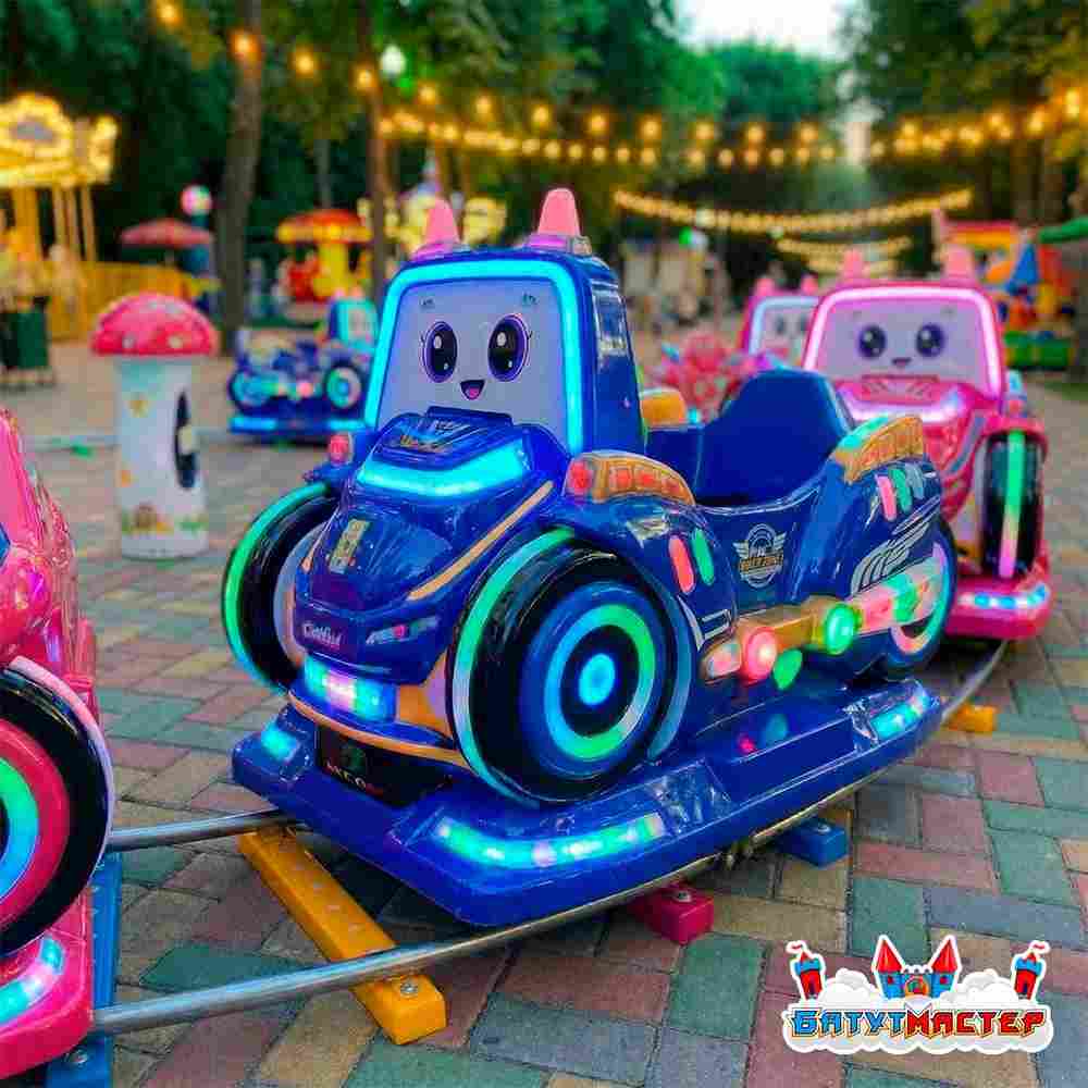 Детский рельсовый поезд с машинками «Поехали!», 6 машинок