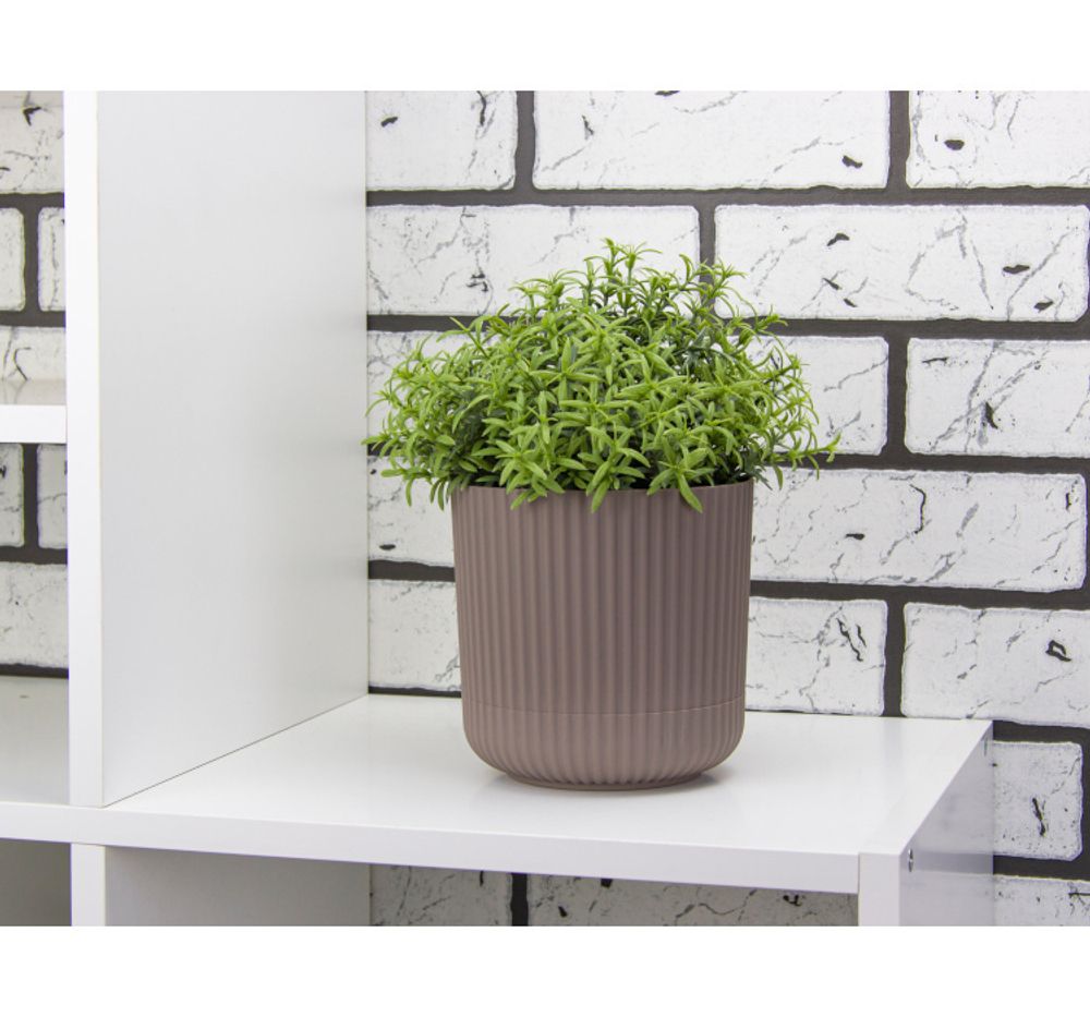 Кашпо ВЕЛЬВЕТ D180мм 3,6л с пристегнутым поддоном