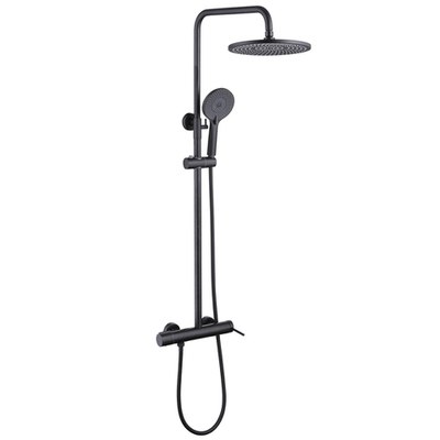 Душевая стойка ABBER Emotion AF8816BL с изливом, черный матовый