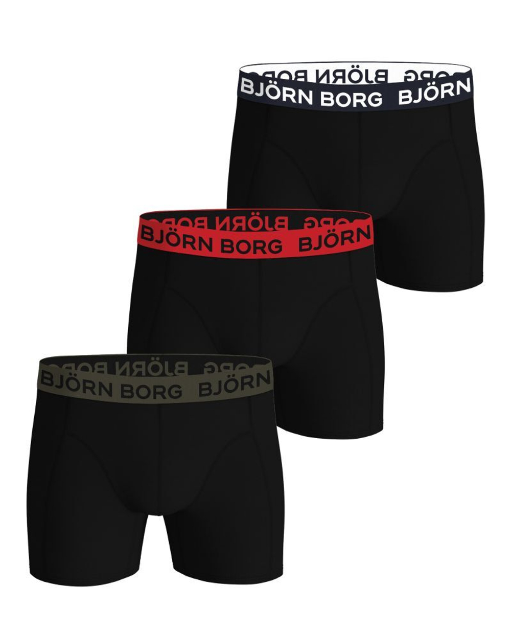 Боксерки теннисные Bj_rn Borg Cotton Stretch 3P - black/red