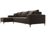 Диван угловой Льюес левый, Коричневый, Велюр, 122399L