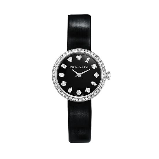 Часы Tiffany Eternity 28 MM Round в белом золоте с бриллиантами