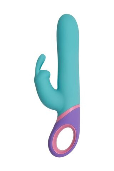 Мятный вибратор Meta с клиторальным отростком - 23 см. (Цвет: мятный)