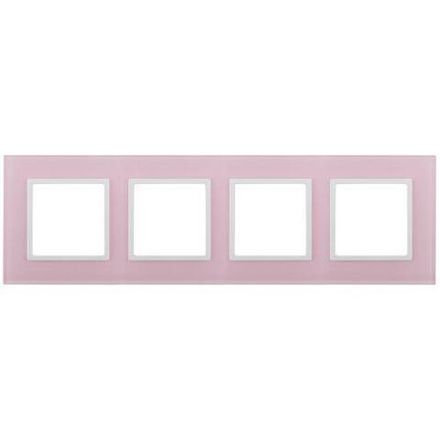 Рамка 4-м 14-5104-30 стекло Elegance роз.+бел. ЭРА Б0034538