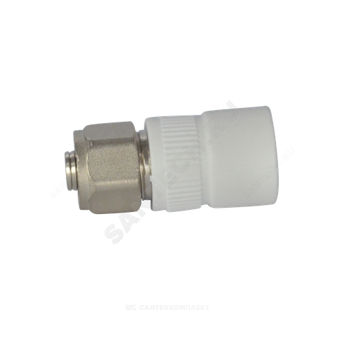 Муфта трубная PP-R комбинированная белая Дн 20х16 для соединения PPR-PEX труб VALFEX 11142020