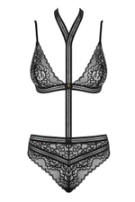 Кружевное боди Ailay с эффектным рисунком (Размер: L-XL) (Цвет: черный)