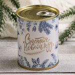 Набор в консервной банке «Счастья в новом году»: мыло и мочалка