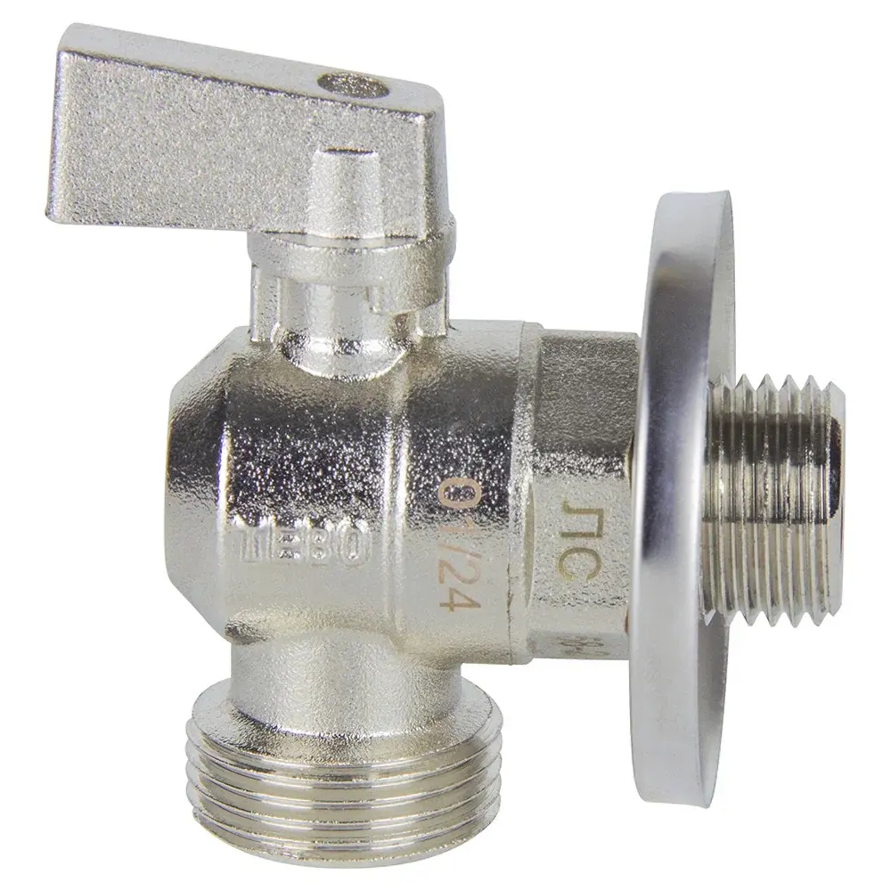 Кран шаровой TEBO для стиральной машины 1/2"x3/4" с отражателем