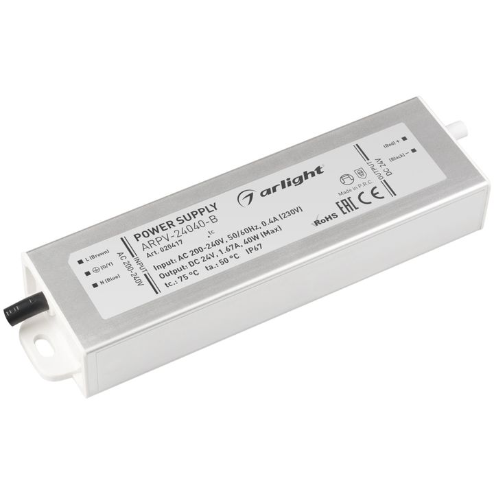 Блок питания Arlight ARPV-40-B 24V 40W IP67 1,67A 020417