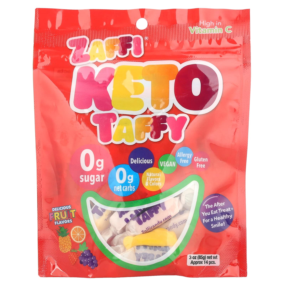 Zollipops, Zaffi®, Keto Taffy, фрукты, 85 г (3 унции)